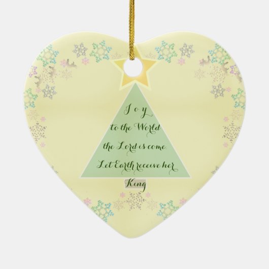 Kerstboom en Snowflakes Jouw tekst Keramisch Ornament (Achterkant)