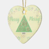 Kerstboom en Snowflakes Jouw tekst Keramisch Ornament (Links)