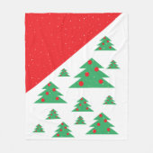 Kerstboom en Snowflakes Rood kerstfeest Fleece Deken (Voorkant)