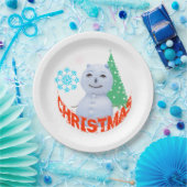 Kerstboom en Snowman Papieren Bordje (Feest)