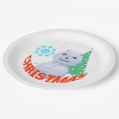 Kerstboom en Snowman Papieren Bordje (Gekanteld)