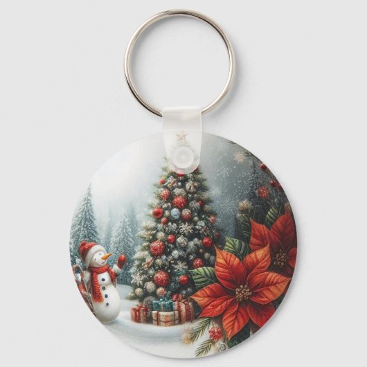 Kerstboom en Snowman Sleutelhanger (Achterkant)