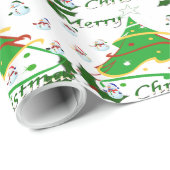 Kerstboom en Snowmen - Cadeaupapier (Rol Hoek)