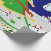 Kerstboom en Snowmen - Cadeaupapier (Hoek)