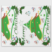 Kerstboom en Snowmen - Cadeaupapier (Vlak)