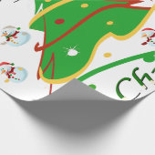 Kerstboom en Snowmen - Cadeaupapier (Hoek)