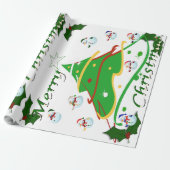 Kerstboom en Snowmen - Cadeaupapier (Uitgerold)