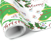 Kerstboom en Snowmen - Cadeaupapier (Rol Hoek)