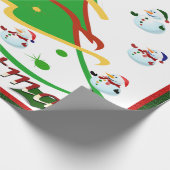 Kerstboom en Snowmen - Cadeaupapier (Hoek)
