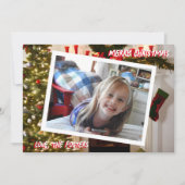 Kerstboom en sok Foto Vakantie Feestdagenkaart (Voorkant)