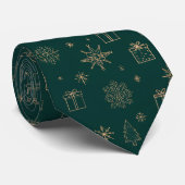 Kerstboom en ster groen stropdas (Opgerold)