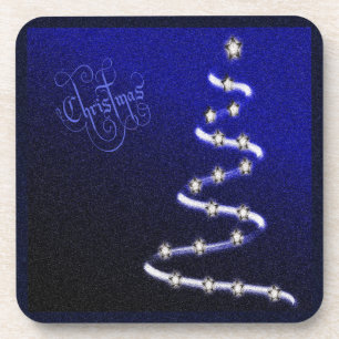 Kerstboom en sterren - bier onderzetter