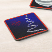 Kerstboom en sterren - bier onderzetter (Linkerzijde)