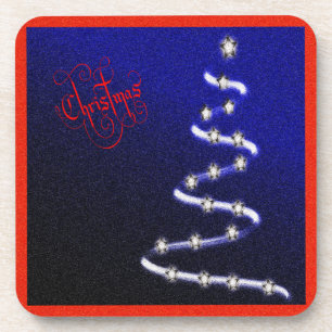 Kerstboom en sterren - bier onderzetter