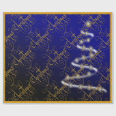 Kerstboom en sterren - cadeaupapier (Vlak)
