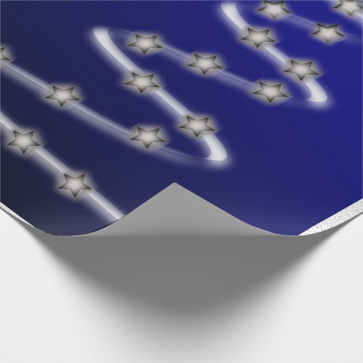 Kerstboom en sterren - cadeaupapier (Hoek)