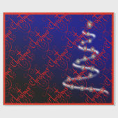 Kerstboom en sterren - cadeaupapier (Vlak)
