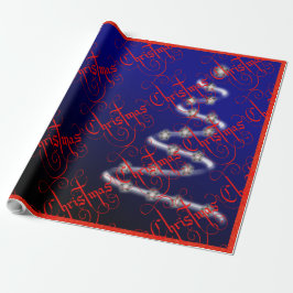 Kerstboom en sterren - cadeaupapier