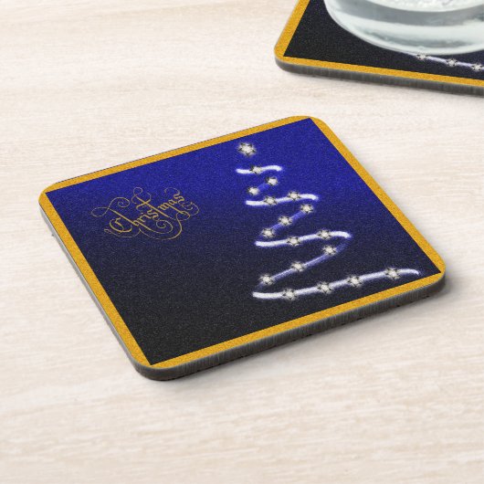 Kerstboom en sterren - drankjes onderzetter (Linkerzijde)