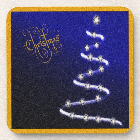 Kerstboom en sterren - drankjes onderzetter (Voorkant)