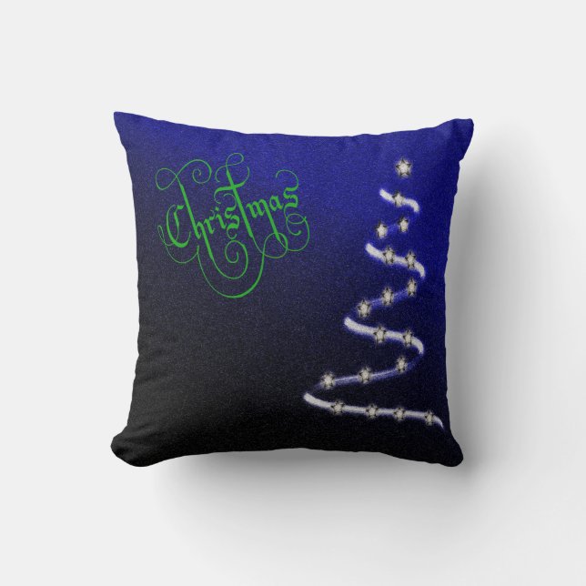 Kerstboom en sterren - kussen (Voorkant)