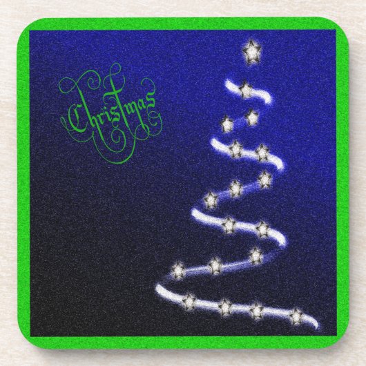 Kerstboom en sterren - onderzetter (Voorkant)