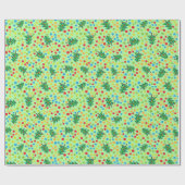 Kerstboom en Stippen Patroon Schattigee Retro Gift Cadeaupapier (Vlak)