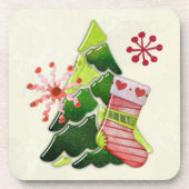 Kerstboom en Stocking Whimsey Bier Onderzetter (Voorkant)