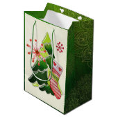 Kerstboom en Stocking Whimsey Medium Cadeauzakje (Voorkant Gekanteld)