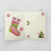 Kerstboom en Stocking Whimsey Notitiekaartje (Binnen)