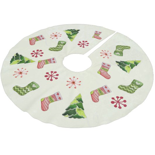 Kerstboom en Stocking Whimsey Rok (Gekanteld)