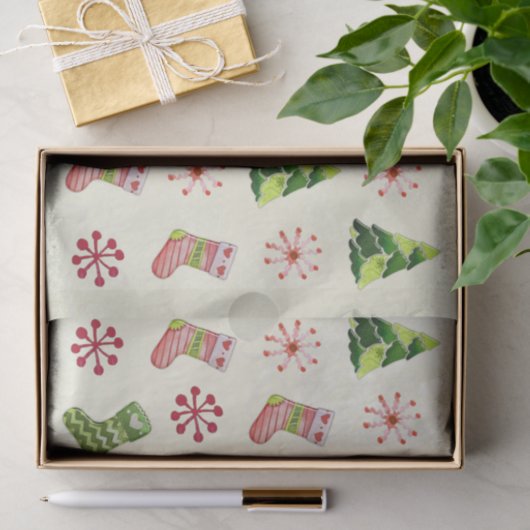 Kerstboom en Stocking Whimsey Tissuepapier (Geschenk)