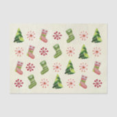 Kerstboom en Stocking Whimsey Tissuepapier (Voorkant)