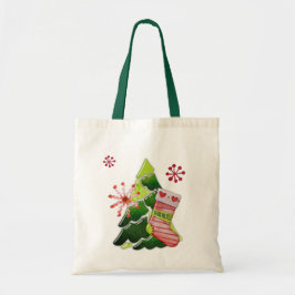 Kerstboom en Stocking Whimsey Tote Bag