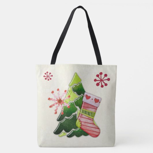 Kerstboom en Stocking Whimsey Tote Bag (Voorkant)