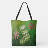 Kerstboom en Stocking Whimsey Tote Bag (Achterkant)