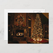 Kerstboom en Struiken buiten het winkelcentrum Feestdagenkaart (Voorkant / Achterkant)