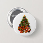 Kerstboom en Teddy Bears Ronde Button 5,7 Cm (Voorkant /achterkant)