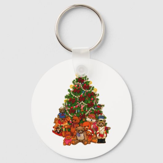 Kerstboom en Teddy Bears Sleutelhanger (Voorkant)
