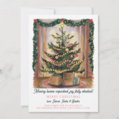 Kerstboom en verhuisdozen Vakantie Verhuizen Aankondiging (Voorkant)