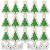 Kerstboom en verlichting Stickers, Vakantieplanner Sticker (Voorkant)