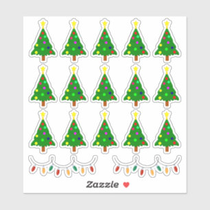 Kerstboom en verlichting Stickers, Vakantieplanner Sticker