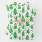 Kerstboom en vogel inpakpapier (In situ)