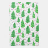 Kerstboom en vogel keukenhanddoek (Verticaal)