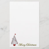 kerstboom en vrolijk kerstfeest briefpapier (Voorkant)