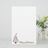 kerstboom en vrolijk kerstfeest briefpapier (Staand voorkant)