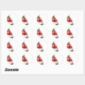 Kerstboom en witte Sjabloon Ronde Sticker (Vel)