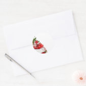 Kerstboom en witte Sjabloon Ronde Sticker (Envelop)