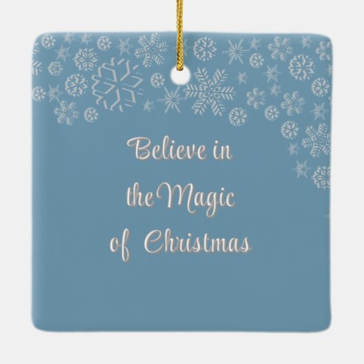 Kerstboom en wolven keramisch ornament (Achterkant)