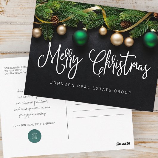 kerstboom en zogenaamde pretkerst briefkaart